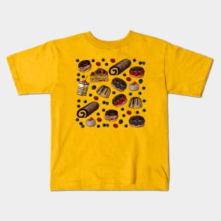 Seamless Pattern Sweet Cakes Kids T-Shirt